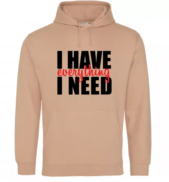 Жіноча толстовка (худі) I have everything Пісочний фото