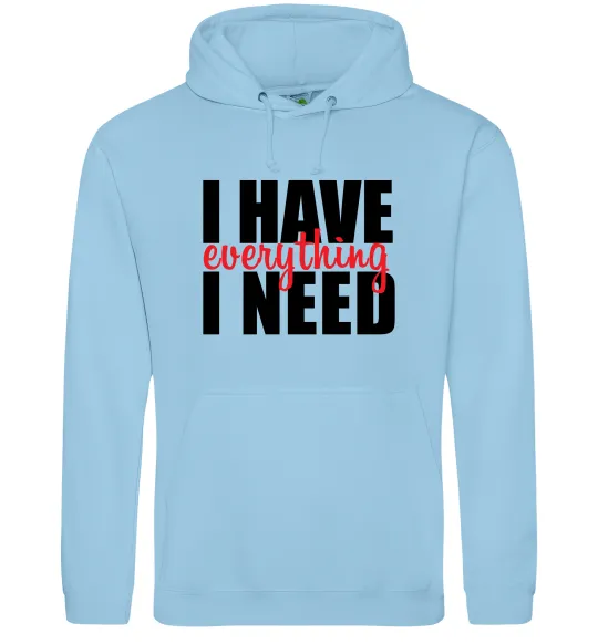 Женская толстовка (худи) I have everything Голубой фото