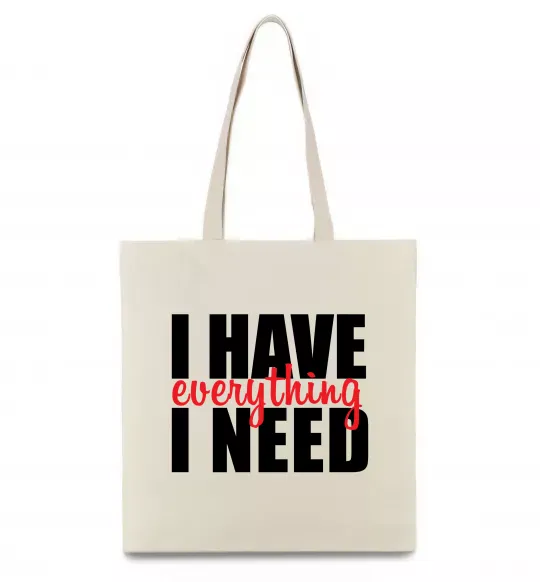 Эко-сумка I have everything Бежевый фото