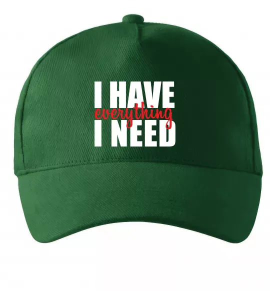 Кепка I have everything Темно-зеленый фото