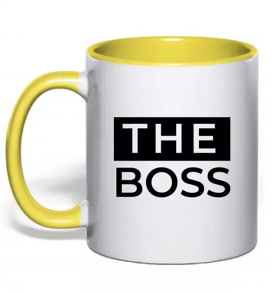 Чашка с цветной ручкой The Boss Солнечно желтый фото