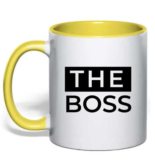 Чашка с цветной ручкой The Boss Лимонный фото