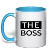 Чашка с цветной ручкой The Boss Голубой фото