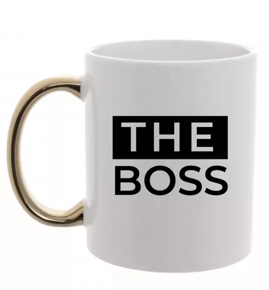 Чашка с цветной ручкой The Boss Золото фото