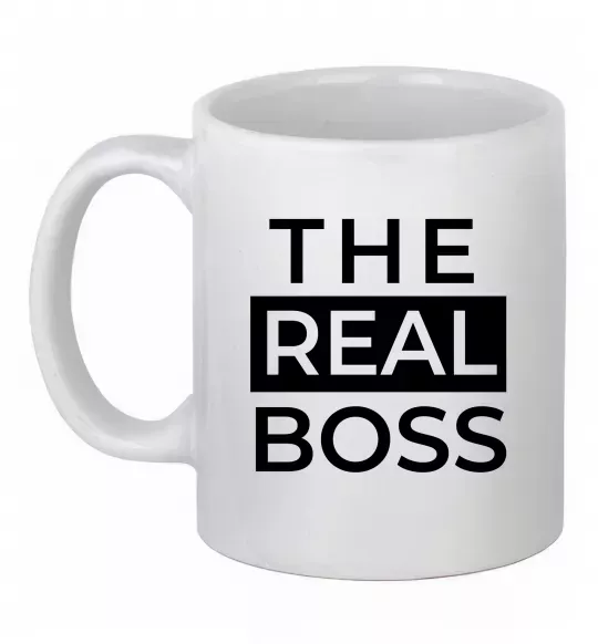 Чашка керамічна The real boss Білий фото
