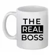 Чашка керамічна The real boss Білий фото