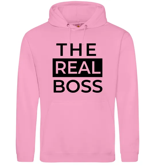 Женская толстовка (худи) The real boss Розовый фото