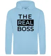 Женская толстовка (худи) The real boss Голубой фото