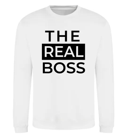 Світшот The real boss Білий фото