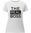 Жіноча преміум футболка The real boss Білий фото