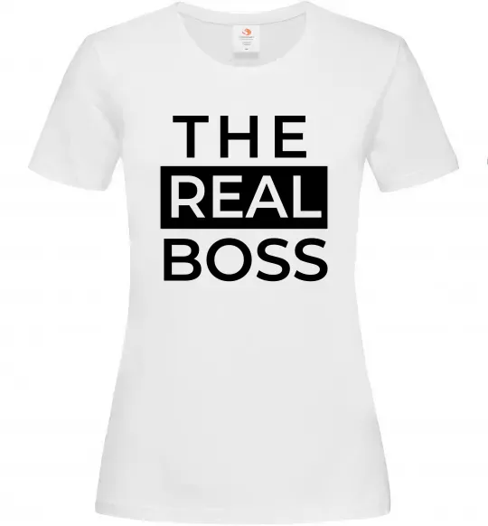 Женская футболка The real boss Белый фото