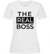 Жіноча футболка The real boss Білий фото