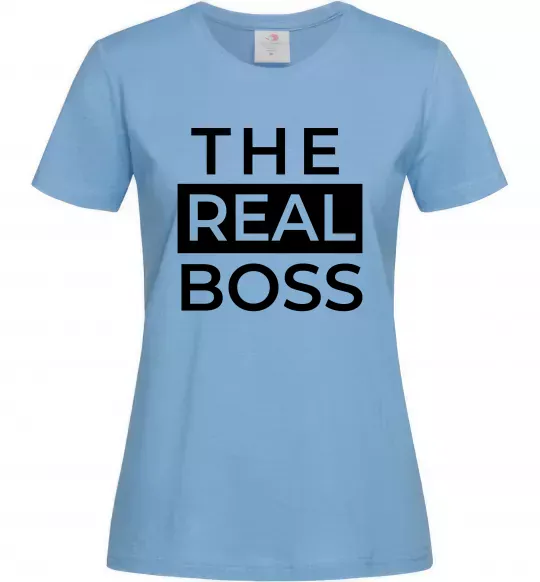 Женская футболка The real boss Голубой фото