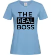 Женская футболка The real boss Голубой фото