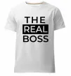Мужская премиум футболка The real boss Белый фото