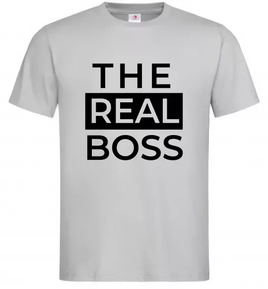 Мужская футболка The real boss Серый фото