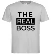 Мужская футболка The real boss Серый фото