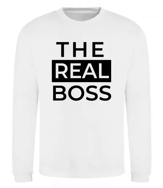 Світшот The real boss Білий фото