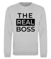 Світшот The real boss Сірий меланж фото