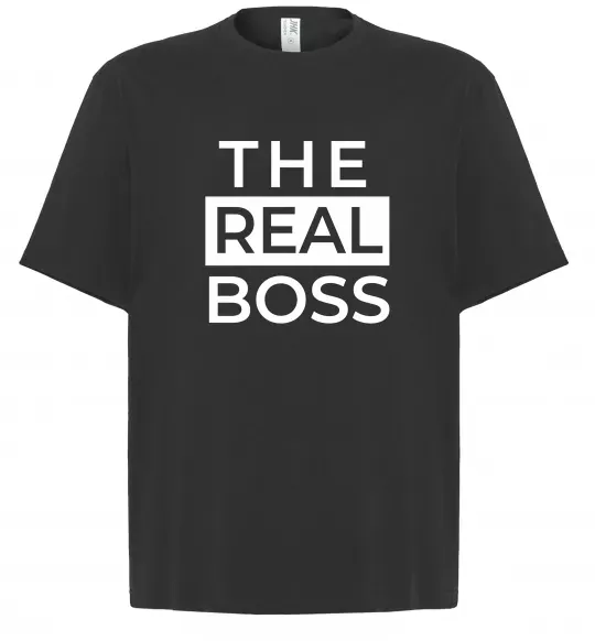 Футболка Оверсайз The real boss Черный фото