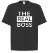 Футболка Оверсайз The real boss Черный фото