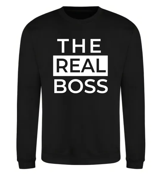 Світшот The real boss Чорний фото