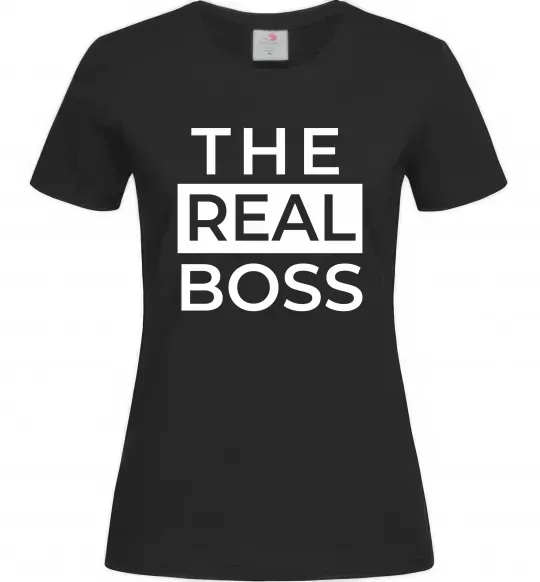 Женская футболка The real boss Черный фото