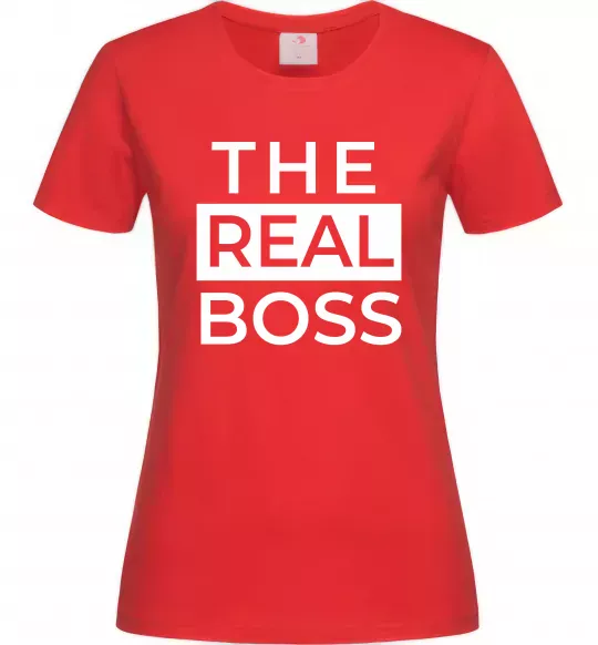 Женская футболка The real boss Красный фото