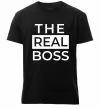 Мужская премиум футболка The real boss Черный фото