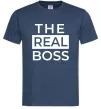 Мужская футболка The real boss Темно-синий фото