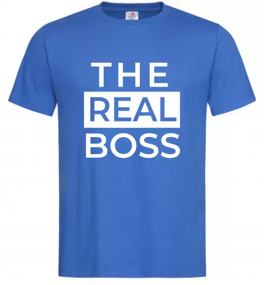 Мужская футболка The real boss Ярко-синий фото