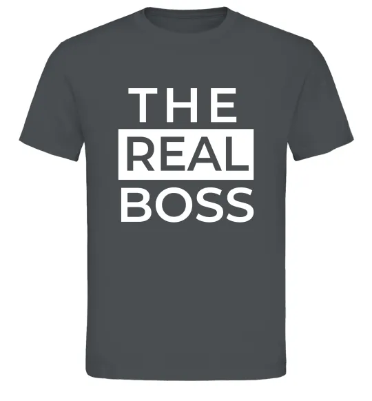 Мужская футболка The real boss Графит фото