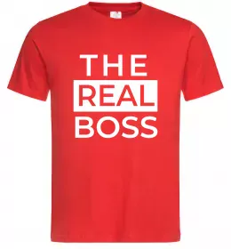 Мужская футболка The real boss Красный фото