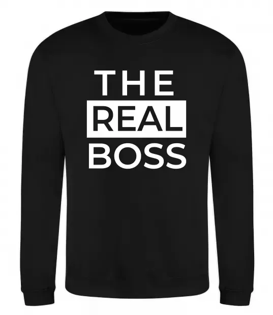 Світшот The real boss Чорний фото