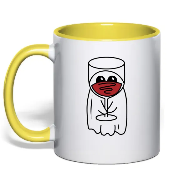 Чашка с цветной ручкой Привид з вином Лимонный фото