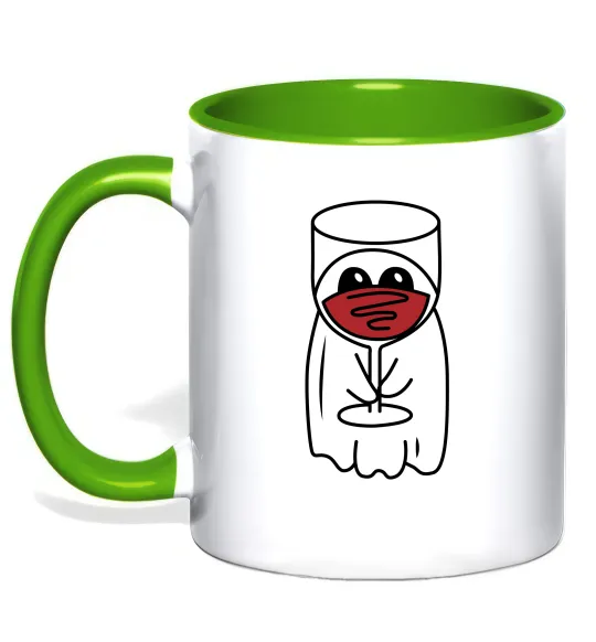 Чашка с цветной ручкой Привид з вином Лаймовый фото