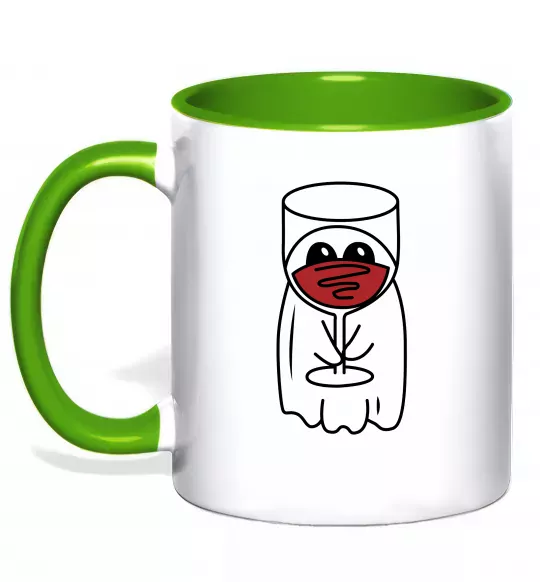 Чашка с цветной ручкой Привид з вином Зеленый фото