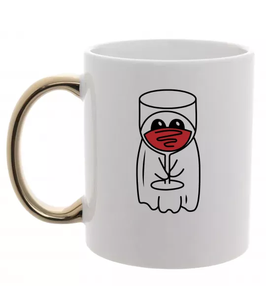 Чашка с цветной ручкой Привид з вином Золото фото