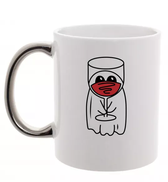 Чашка с цветной ручкой Привид з вином Серебро фото