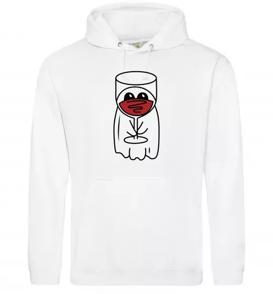 Мужская толстовка (худи) Привид з вином Белый фото