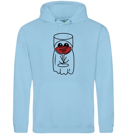 Мужская толстовка (худи) Привид з вином Голубой фото