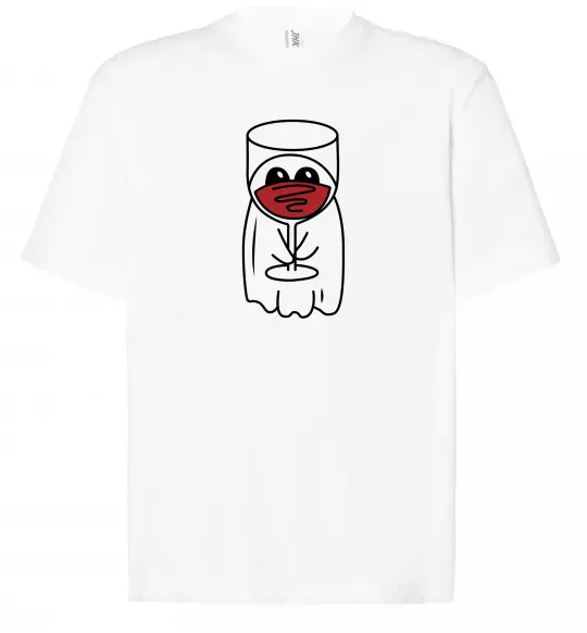 Футболка Оверсайз Привид з вином Белый фото