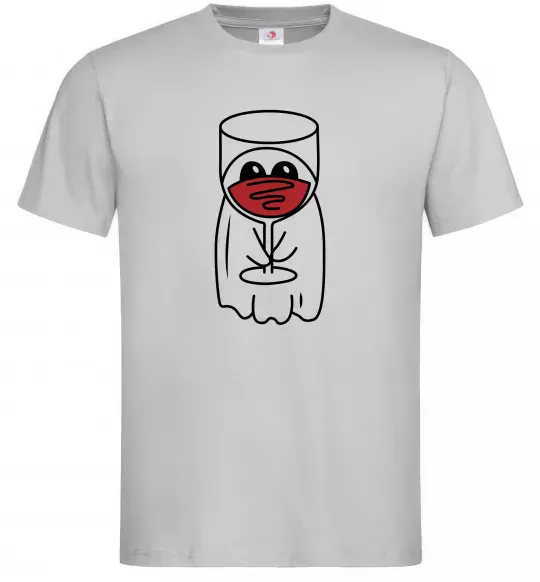 Мужская футболка Привид з вином Серый фото