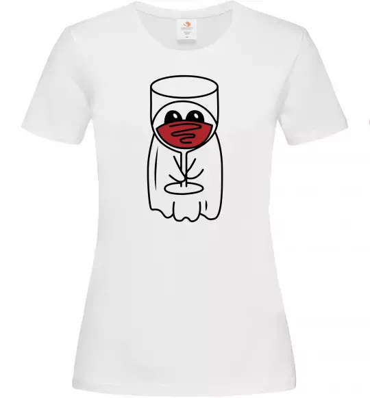 Женская футболка Привид з вином Белый фото