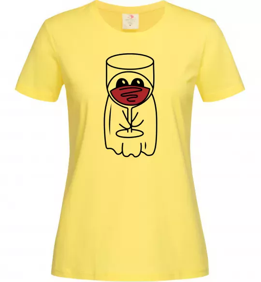 Женская футболка Привид з вином Лимонный фото