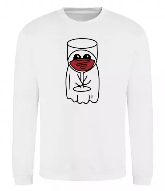 Світшот Привид з вином Білий фото