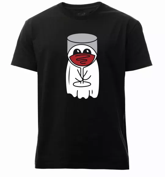 Чоловіча преміум футболка Привид з вином Чорний фото