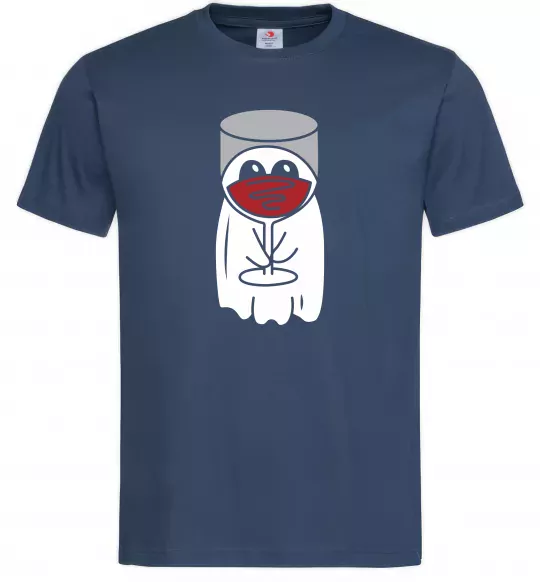 Мужская футболка Привид з вином Темно-синий фото