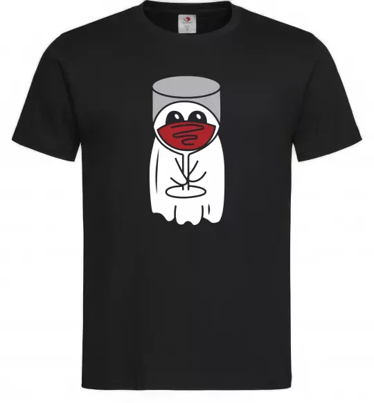 Мужская футболка Привид з вином Черный фото