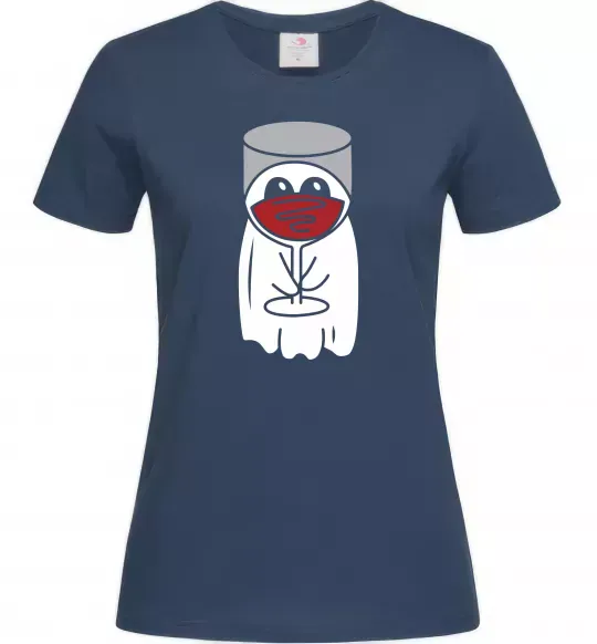 Женская футболка Привид з вином Темно-синий фото